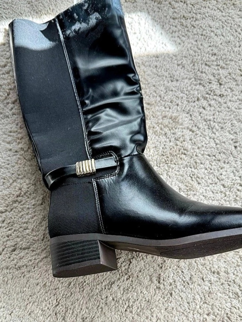 Journee Collection Londyn Square-Toe Heeled Boots in Black